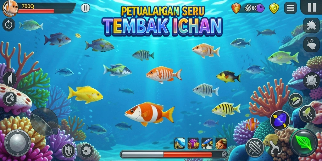 Tampilan gameplay 700Q yang penuh aksi Tembak Ikan.