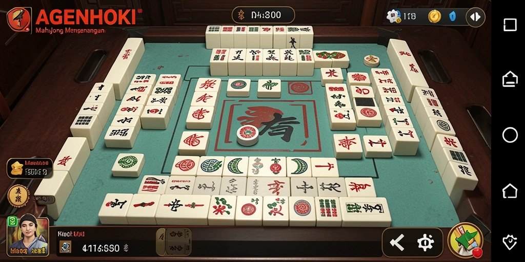 Tangkapan layar gameplay AGENHOKI menampilkan keseruan permainan Mahjong.