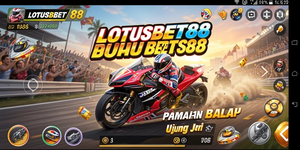 Tampilan menarik dari gameplay balap LOTUSBET88 yang mendebarkan.