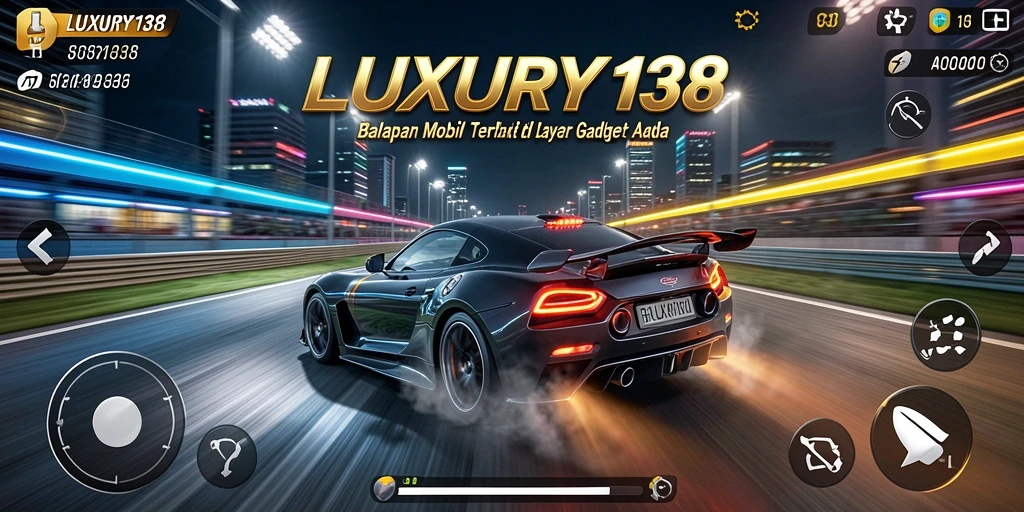 Gameplay balapan menegangkan LUXURY138 dengan mobil sport.