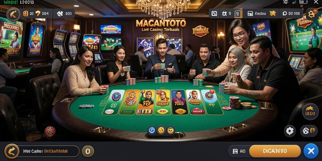 Tampilan menarik dari gameplay Live Casino di MACANTOTO.