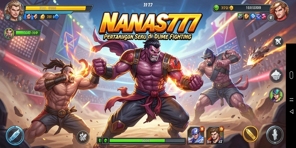 Tampilan gameplay NANAS777 yang seru dan penuh aksi pertarungan.