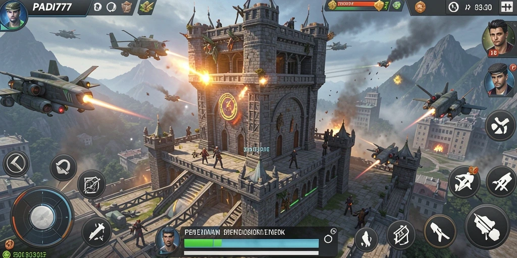 Gameplay PADI777 dengan strategi menara yang menegangkan dan serangan musuh.