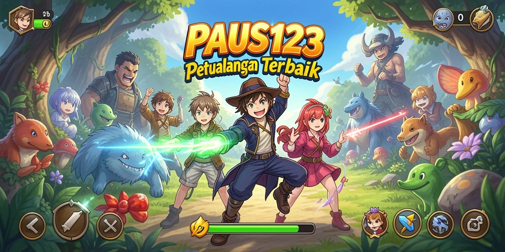 Tampilan gameplay yang epik dalam PAUS123 dengan karakter anime favorit.