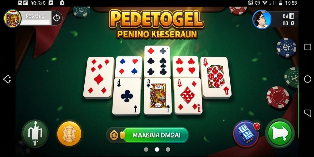 Tampilan seru saat bermain game Domino PEDETOGEL.