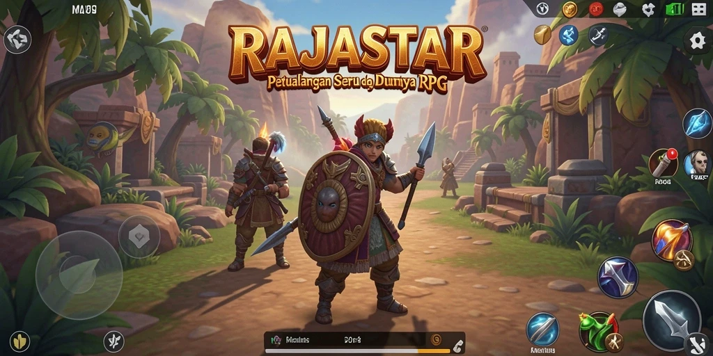 Gamplay RPG mendebarkan dalam RAJASTAR yang penuh aksi.