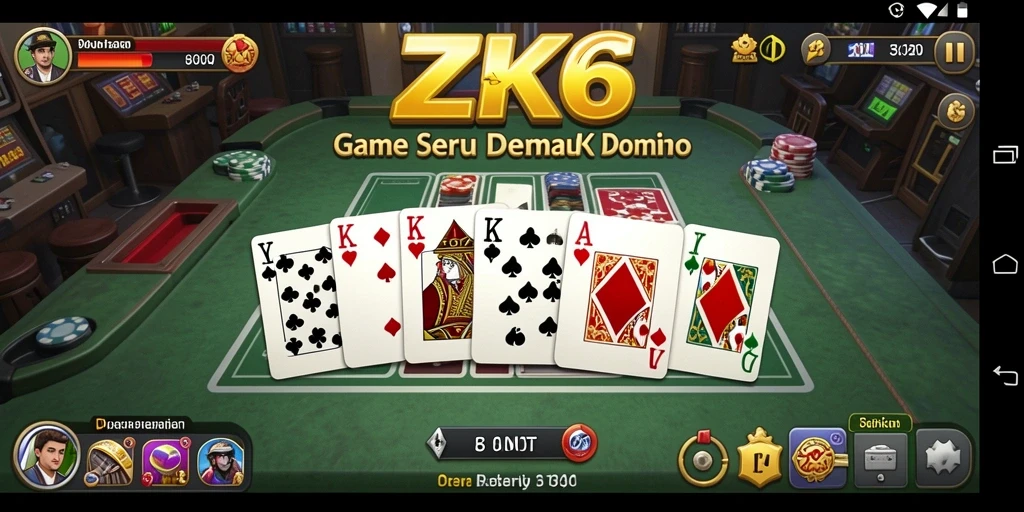 Tampilan gameplay menarik dari ZK6 dalam permainan Domino.